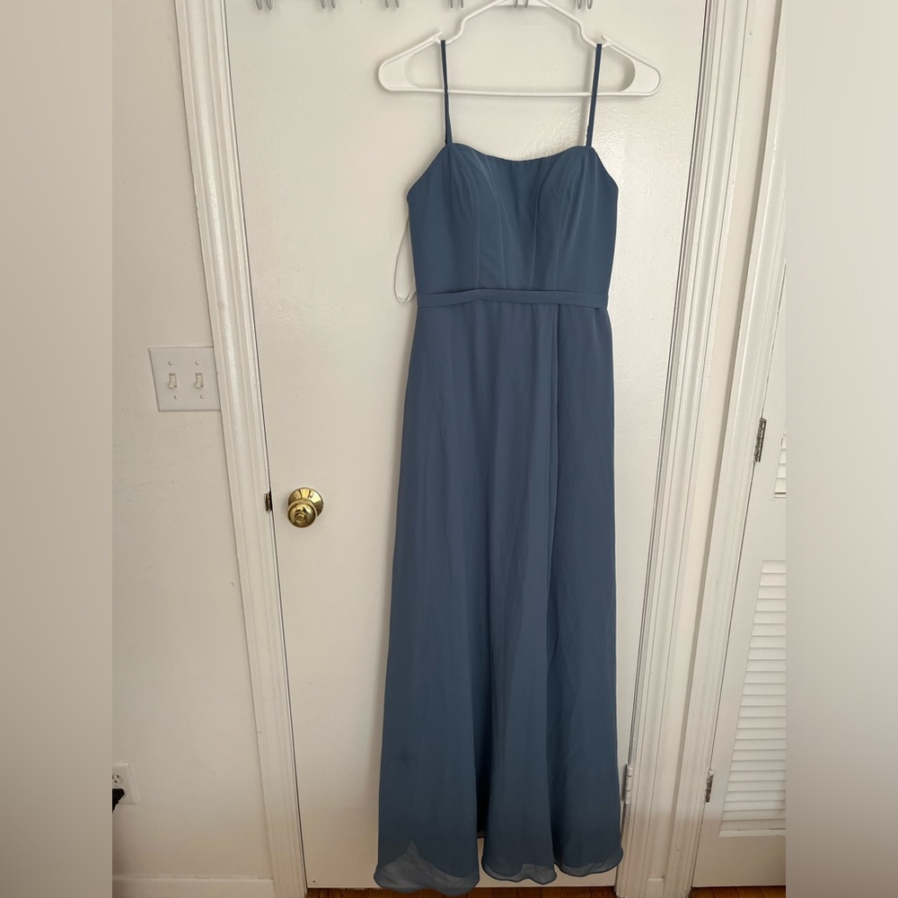 NWT Revelry dusty blue bridesmaid dress size 2